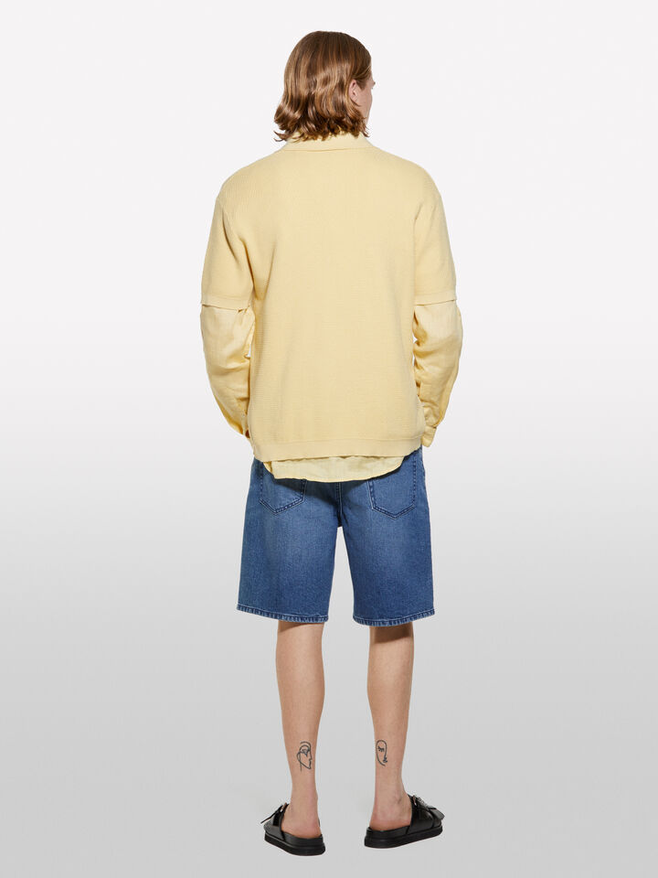 Polo amarelo de malha - polos para homem - Amarelo | Sisley image number 3